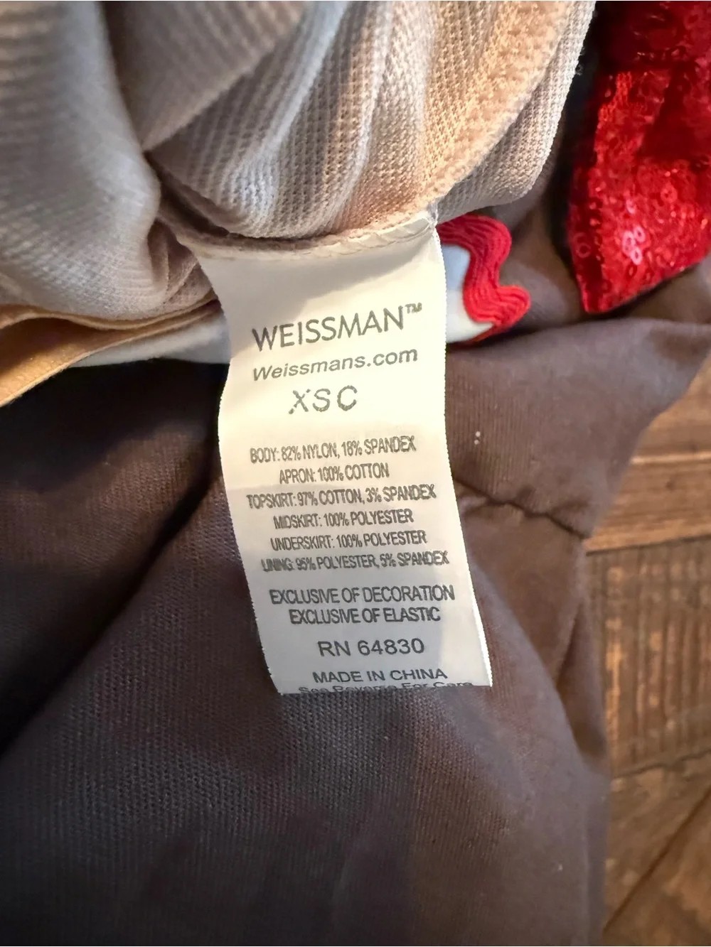Weissman Brown, Red & White Girls' Dance Costume Dress